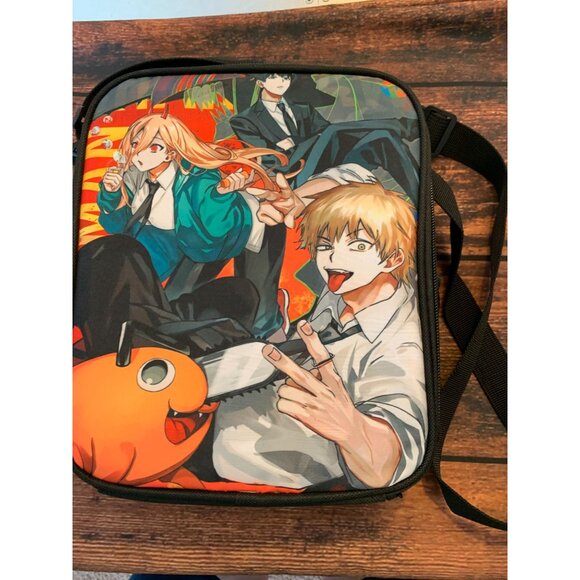 Chainsaw Man Anime Lunch Bag Insulated Cooler With Adjustable Strap & Side Mesh - Picture 2 of 4